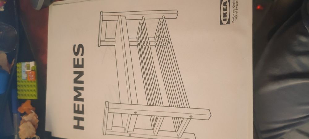 Taboret i wieszak do przedpokoju Hemnes czarny komplet