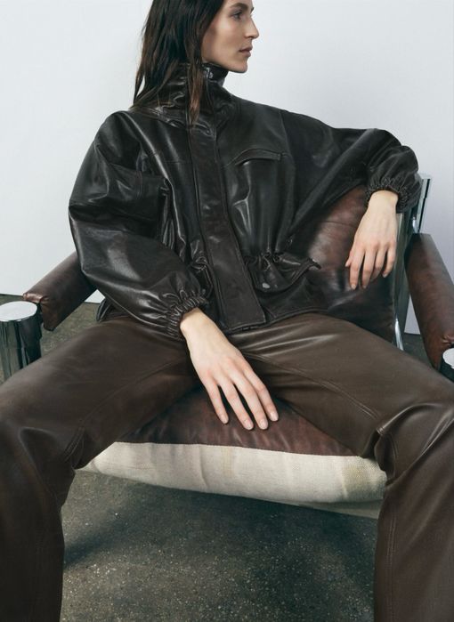 Шкіряні штани Zara, розмір XL