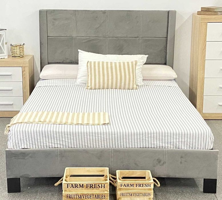 cama de casal cinza nova - entrega gratuita!