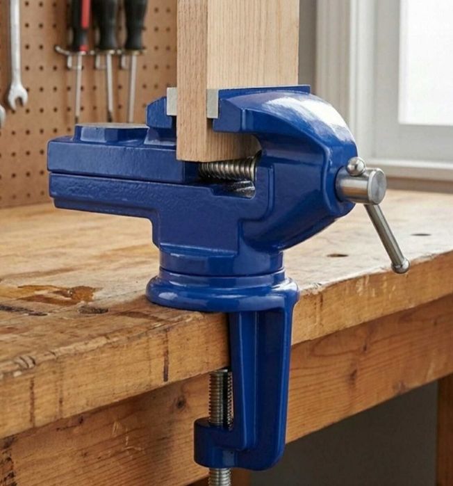 Imadło Ślusarskie Obrotowe 360° z Kowadłem Żeliwne Stołowe Warsztat