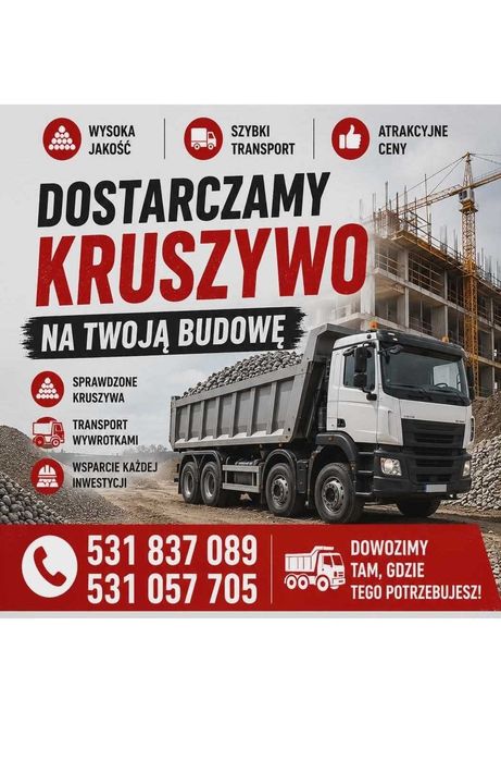 Kruszywo Drogowe, Tłuczeń, Kliniec, Grysy, Mieszanki-   PROSTO Z KOPALNI !!!