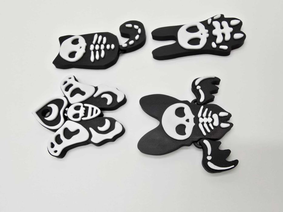 Czarne Szkielety — Magnesy na lodówkę — Druk 3D