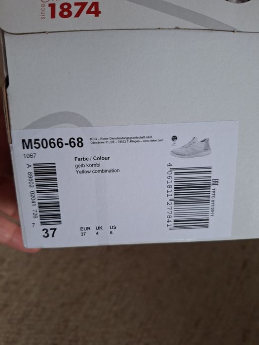 Sneakersy marki riekier , rozm. 37, buty nowe