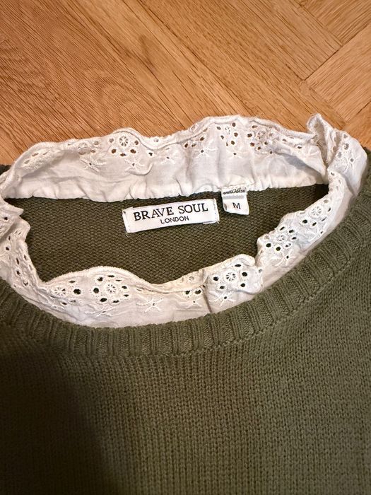 Sweter Brave Soul London khaki vintage styl