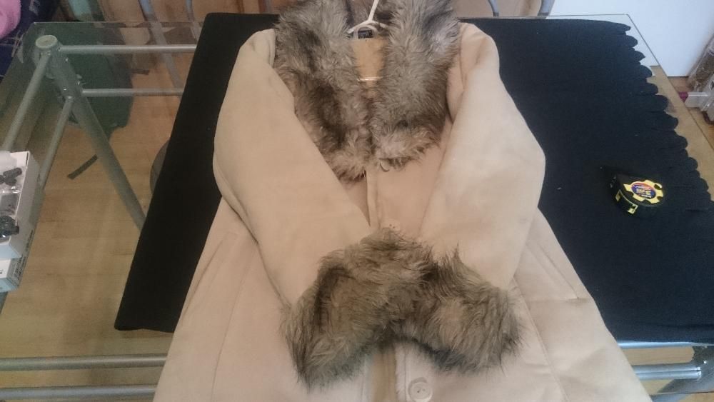 Kożuch z pięknym futerkiem roz. L