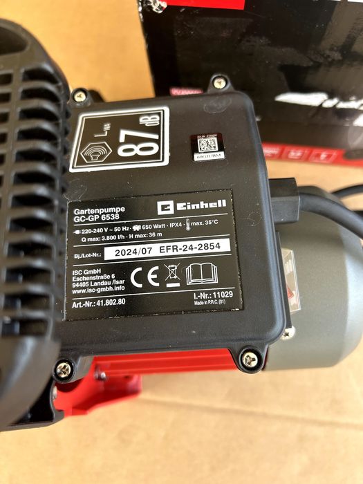 Bomba de jardim Einhell GC-GP 6538 com caixa