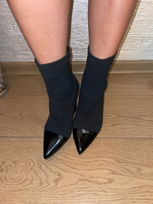 Botki czarne ala skarpeta