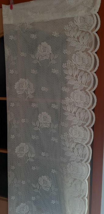 Firana panel ekranowy drzwi okno balkonowe róże kremowa