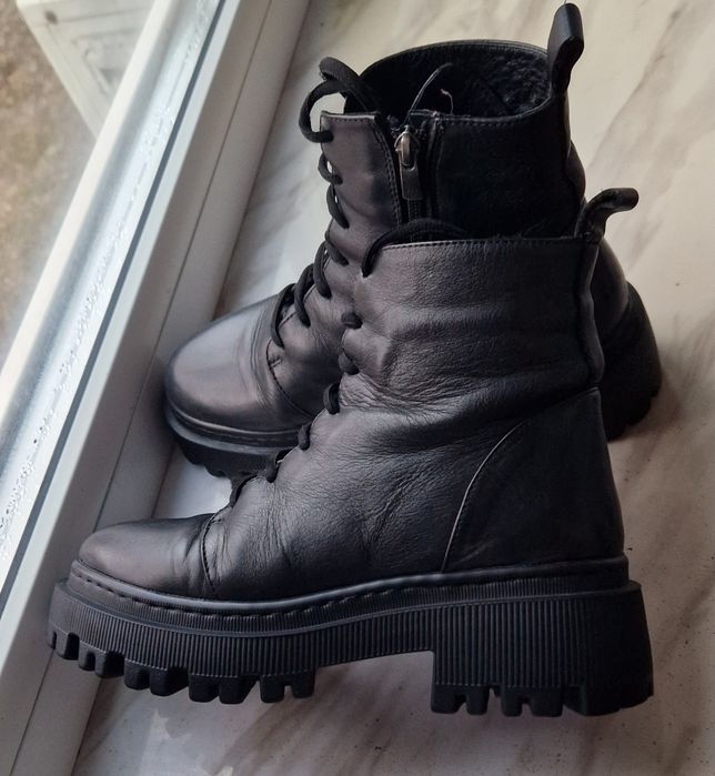 Зимние сапоги зимові черевики кожаные на цигейке