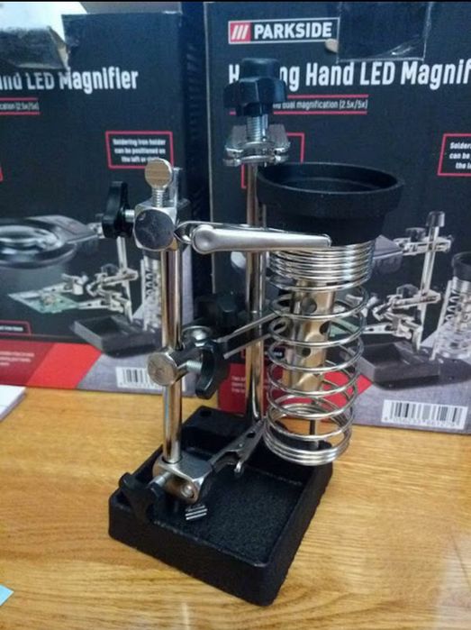 Третья рука/лупа для пайки GERMAN Parkside/LED подсветк/третя паяльник ...