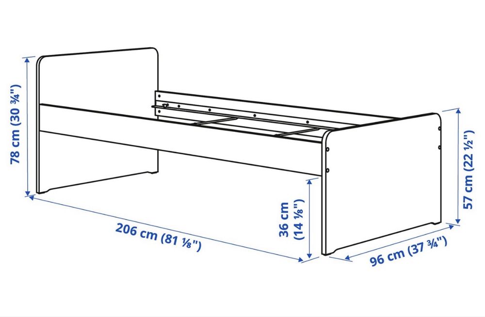 Cama solteiro IKEA Släkt 90x200