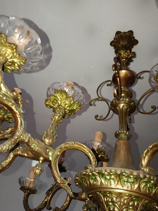 Lustre de teto antigo  bronze