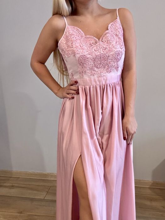 Sukienka koktajlowa EMO na wesele świadkowa różowa