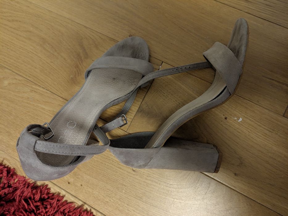 Sandałki sandały na słupku szare rozmiar 40