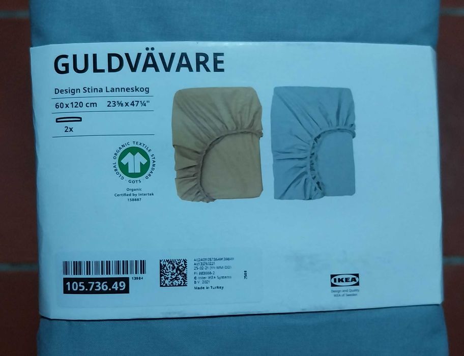 Lençol ajustável p/berço,  Guldvavare - IKEA