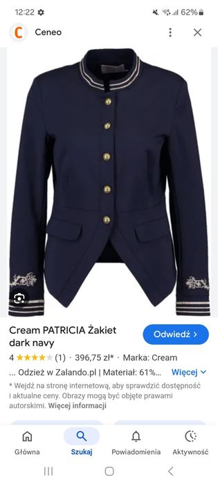 Marynarka żakiet Cream Patricia dark navy 38