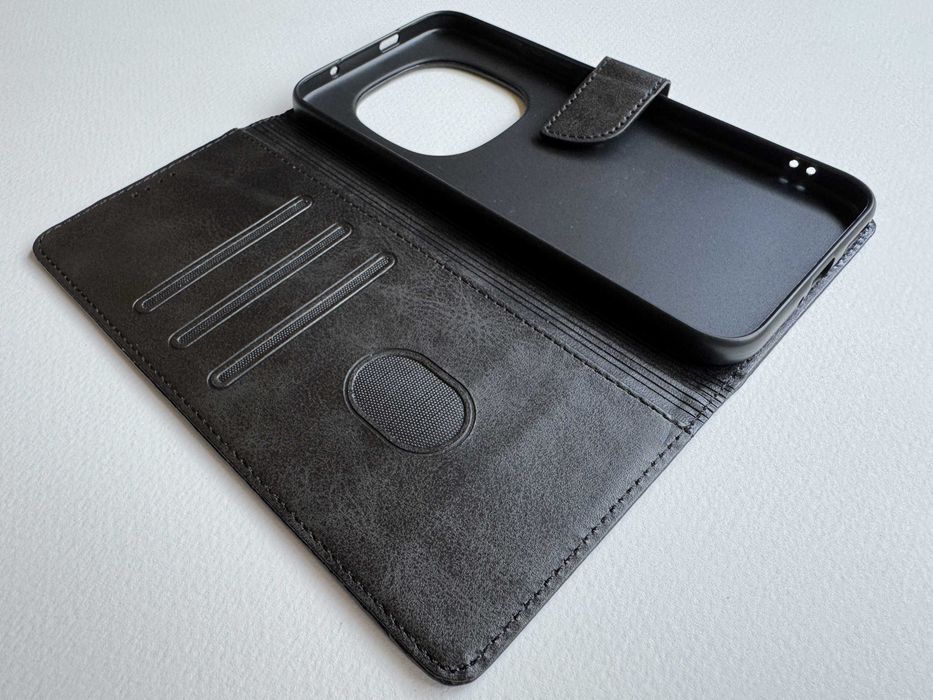 Xiaomi Redmi Note 15 Pro Plus 5G / Poco M8 Pro чохол-книжка "WAVE FOLD BLACK" чорний з матової штучної шкіри зі слотами для карт чехол