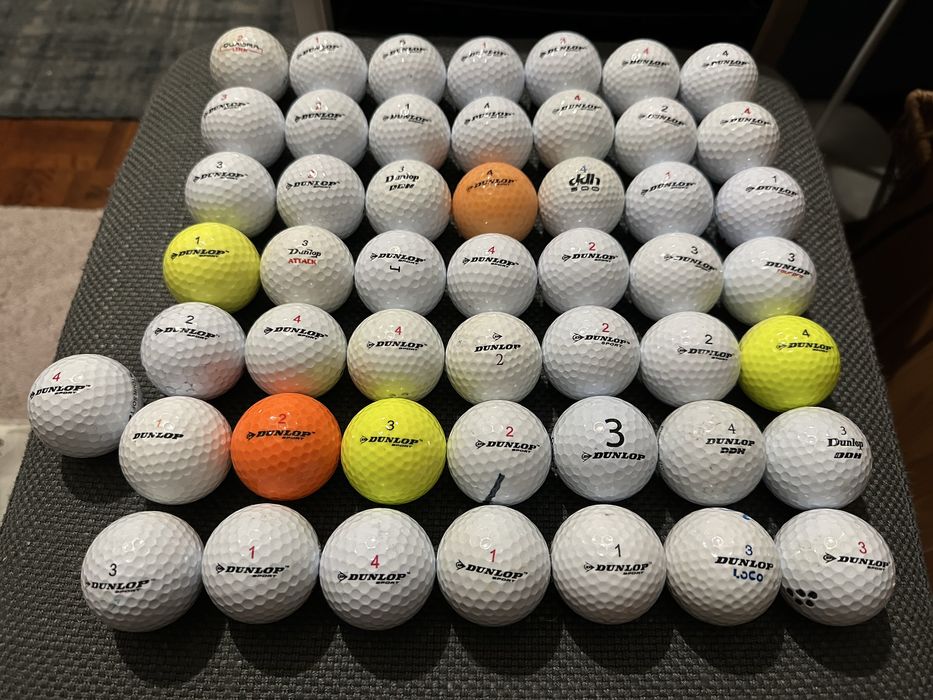 50 Bolas de Golfe Dunlop (Variadas) — Ótimo Estado
