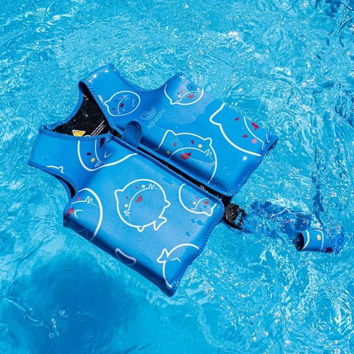 Niebieska Kamizelka asekuracyjna Aquastic dla dzieci, rozm.M