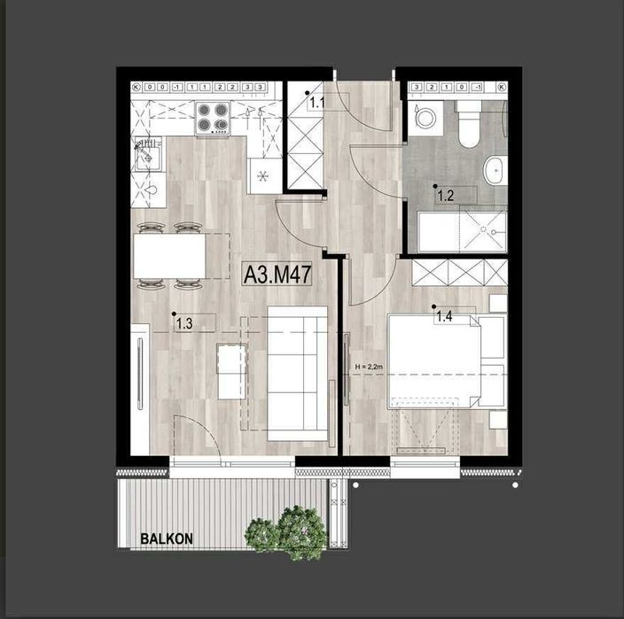 Nowe osiedle / 2 pokoje /balkon