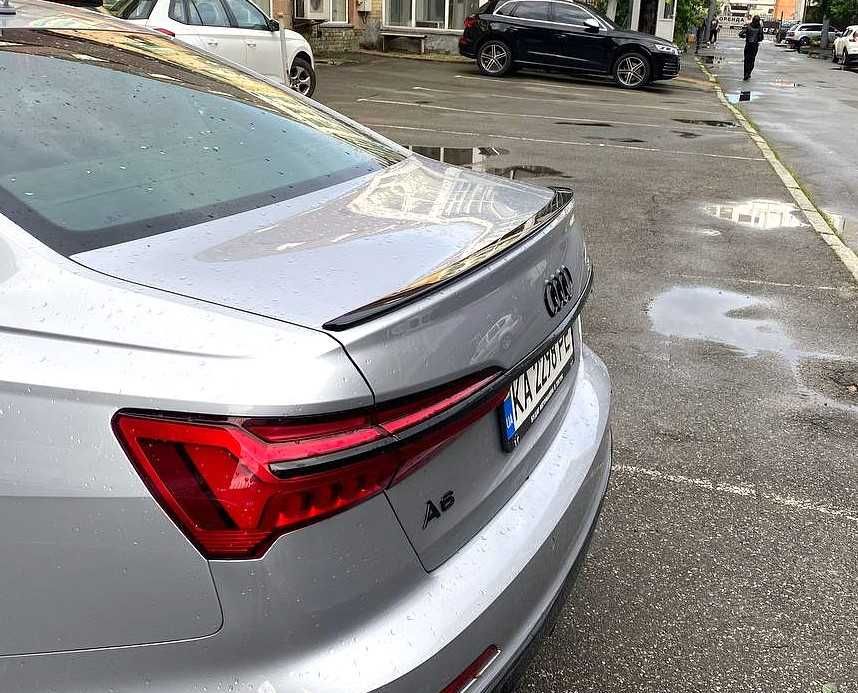 Спойлер чорний глянець Audi A6 C8 S стиль 2018-2024/ ABS-пластик