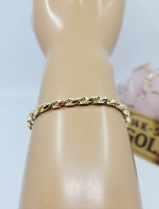 Złota bransoletka splot kordel próba 585 14k nowa różne długości