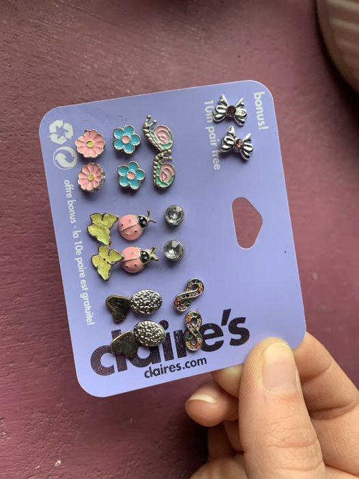 Zestaw kolczyków 10 szt Claire’s