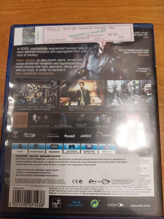 PS4  - Jogo Deus Ex Day one edition