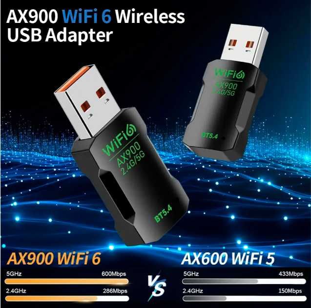 Wi-Fi/Bluetooth адаптер U&P AX905B 900Mbps BT5.4 Black