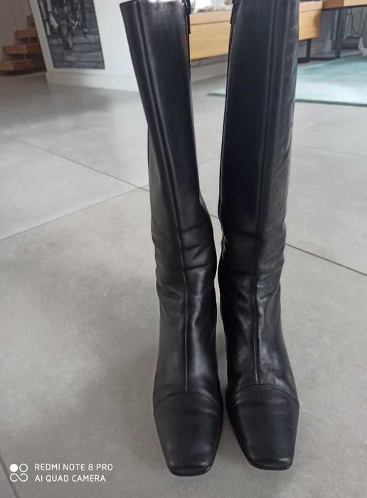 kozaki damskie czarne ECCO 40 obcas 6 cm