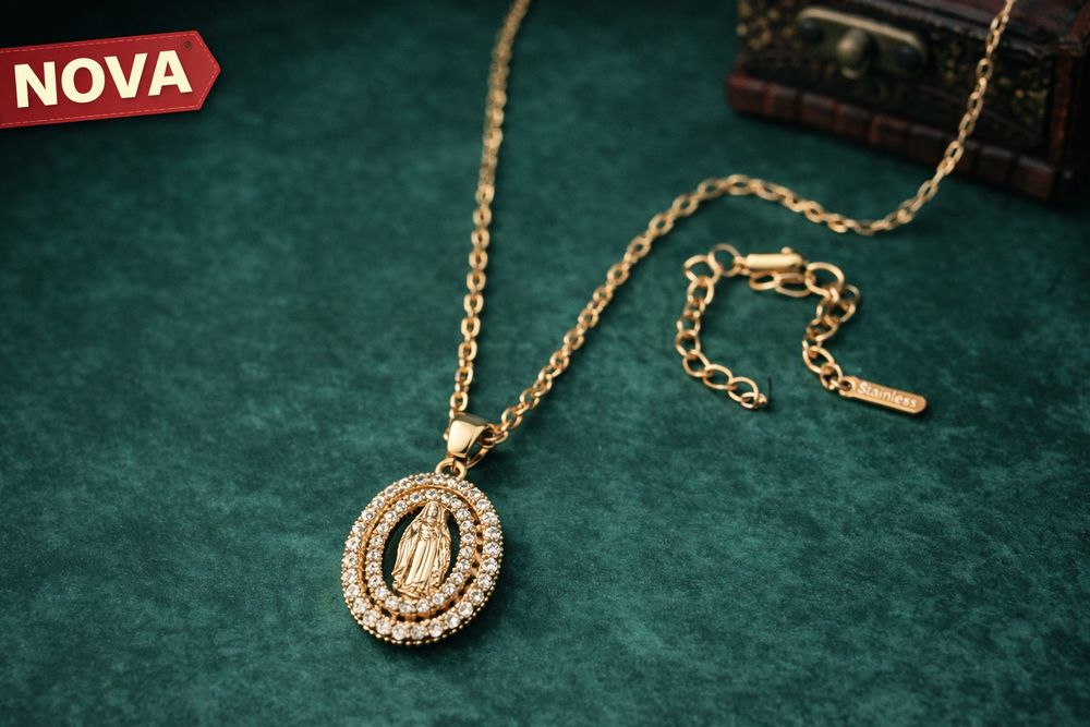 Colar Nossa Senhora de Fátima Banhado a Ouro 18K | Promoção 9,90€ + Oferta