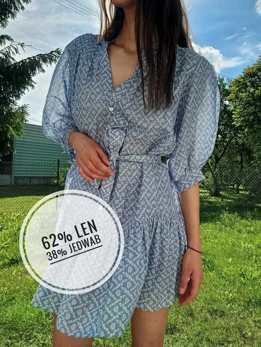 Sukienka len+ jedwab Sandro