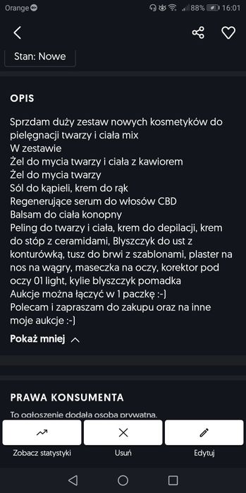 Kosmetyki nowe zestaw 15 sztuk