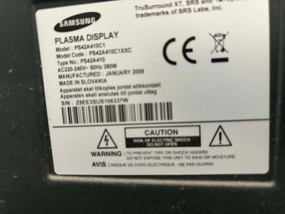 Samsung telewizor plazmowy 42”