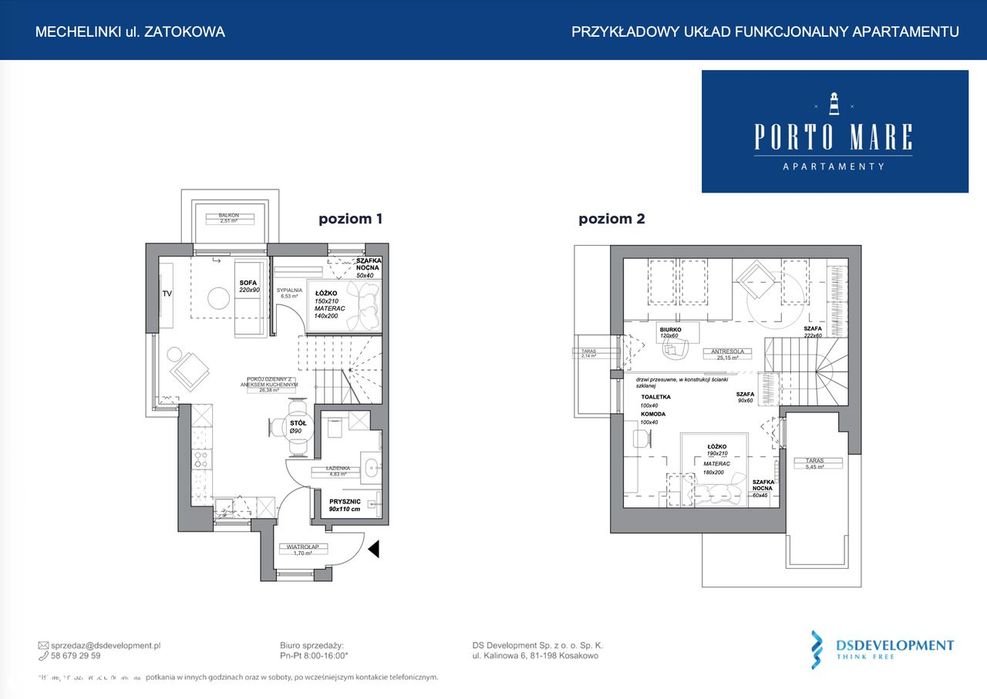 2-3 pokoje | piętro + antresola | 60,91 m² | gotowe