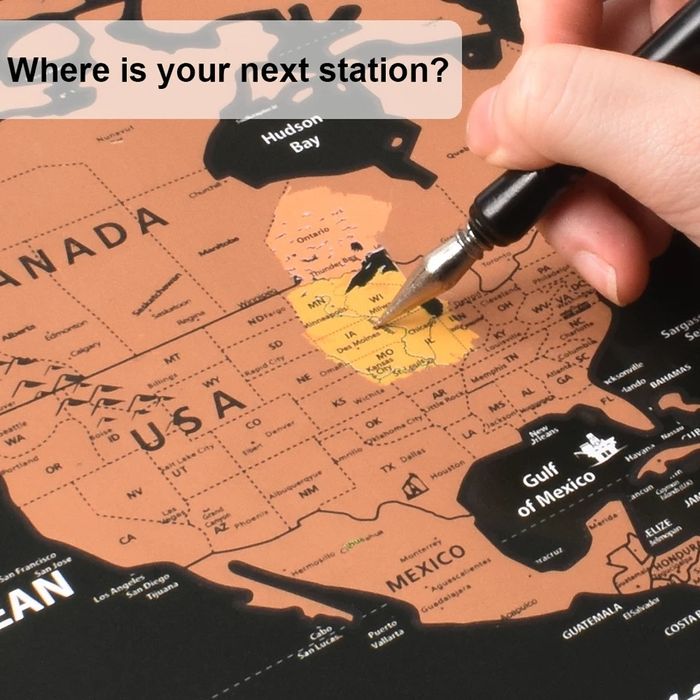 Скретч карта світу велика, класний Подарунок Рідним Коханій Подрузі