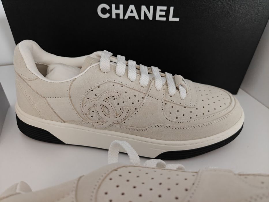 Chanel interlocking CC zamszowe sneakersy r.39 skóra naturalna