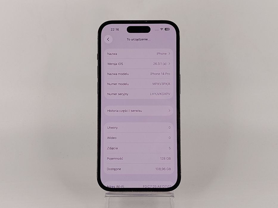 iPhone 14 Pro 128 GB, 79%, Szary— Bardzo Dobry Stan