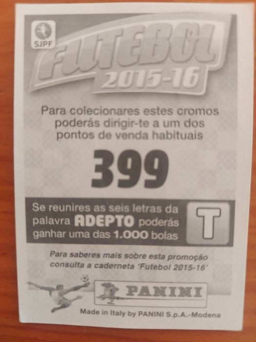 Cromo Cristiano Ronaldo época 15/16 n.399