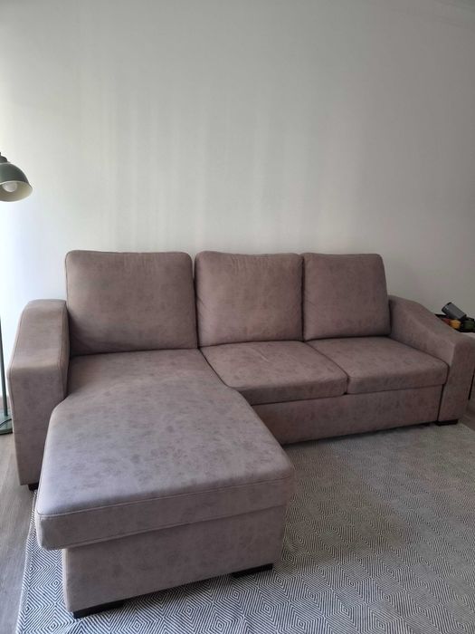 Sofá cama cinzento - para levantar zona Mafra