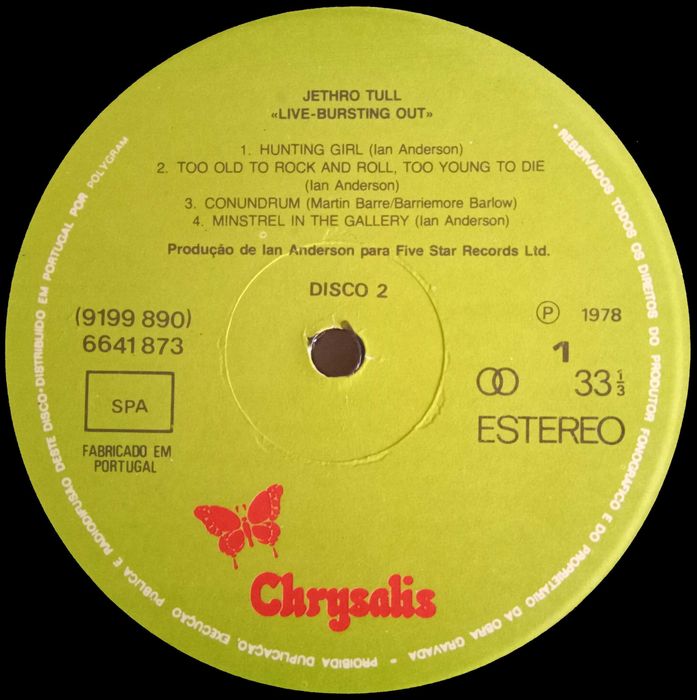 JethroTull	- - - - -	Bursting Out	- - - - -	2 X LP