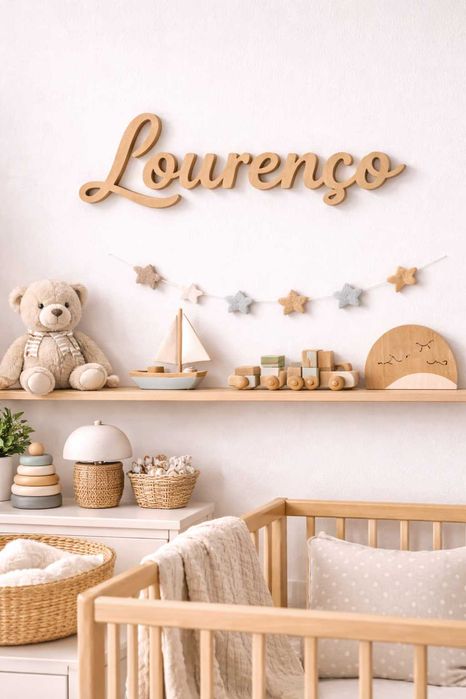 Nome em Madeira para Quarto de Bebé | Personalizado | Design Natural