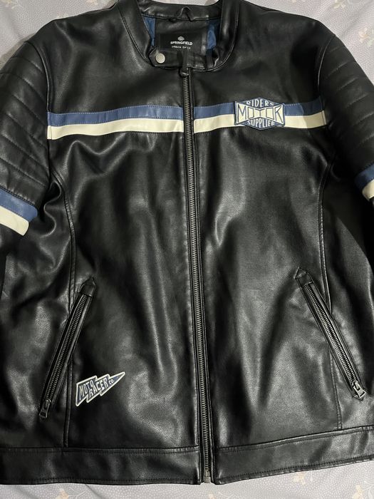 Jaqueta de couro legítimo para motociclista - 2XL