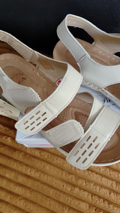 Buty sandałki latte zdrowotne nowe