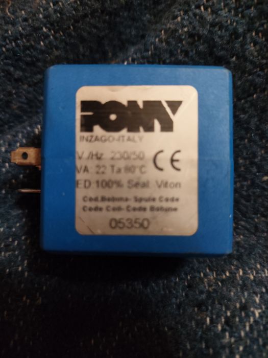 Bobina Válvula Solenoide Pony 230V 50Hz 22VA (Modelo 05350)
