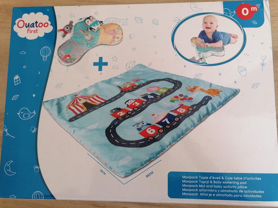 Ouatoo Baby - Maxi Tapete de jogo e almofada para bebé