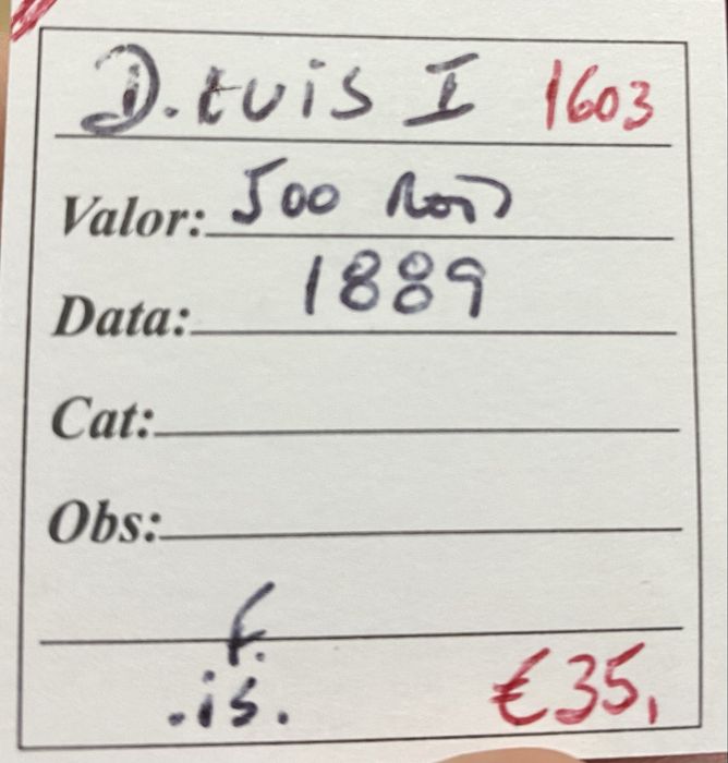 Moeda 1603 - D. LUIS I - 500 Reis 1889 Prata