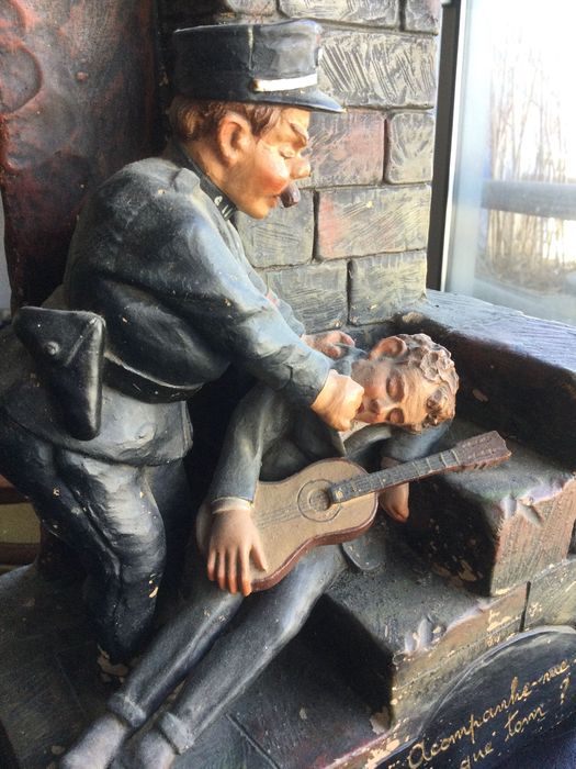 Escultura Candeeiro Cerâmica Decorativa de Coimbra 44 cm Marcada