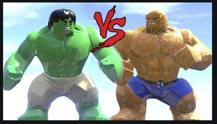 Lego-Compatible Superhero Hulk VS THE THING