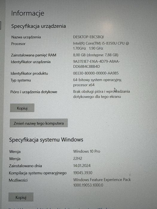 Laptop Dell Latitide 7390